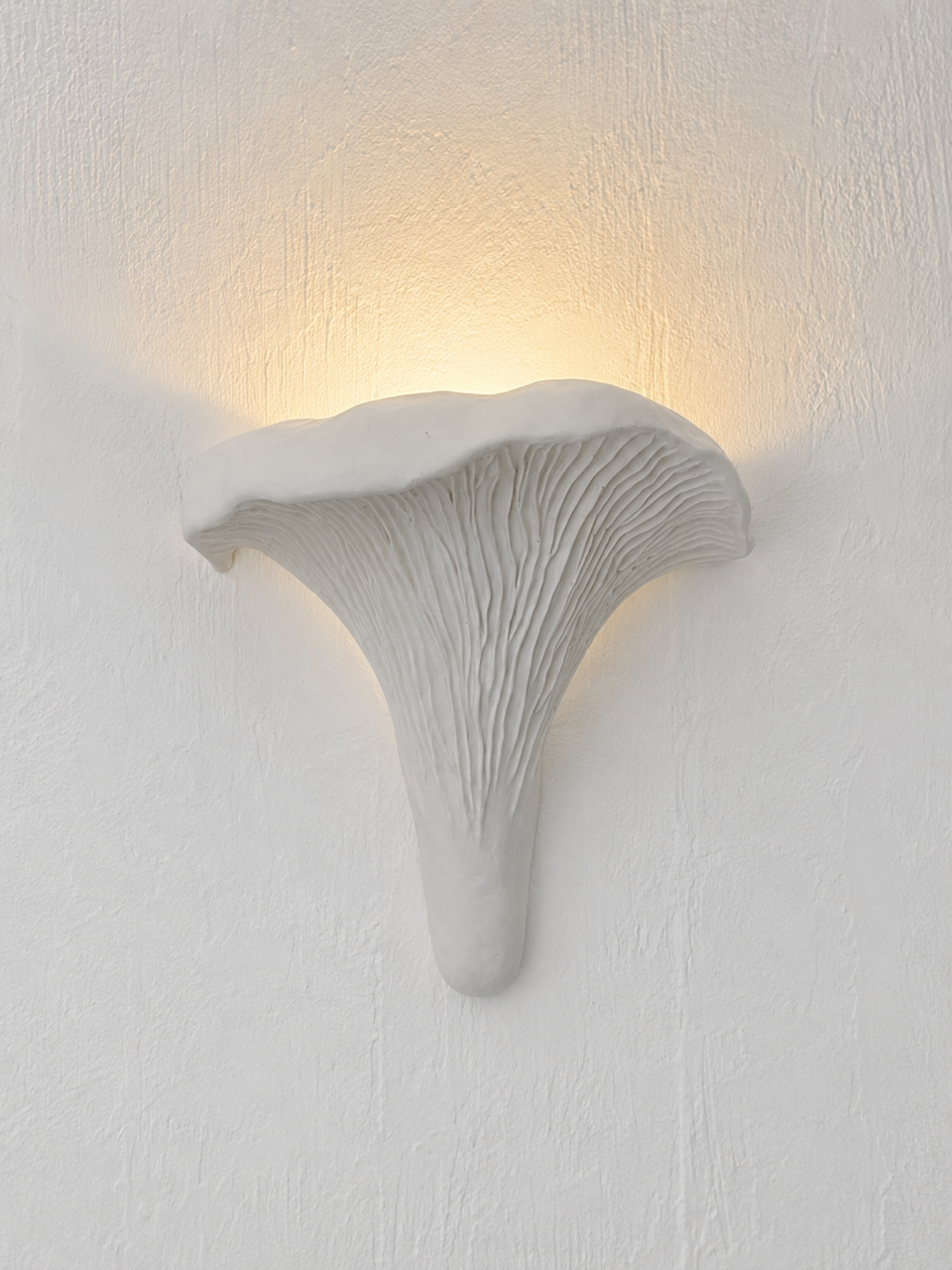 Chanterelle Mushroom Wall Lamp | Handmade Sculptural Wall Light | 20 × 20 cm