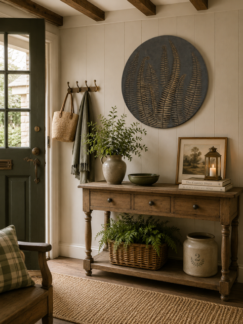 Round Fern Wall Art Ø60 cm