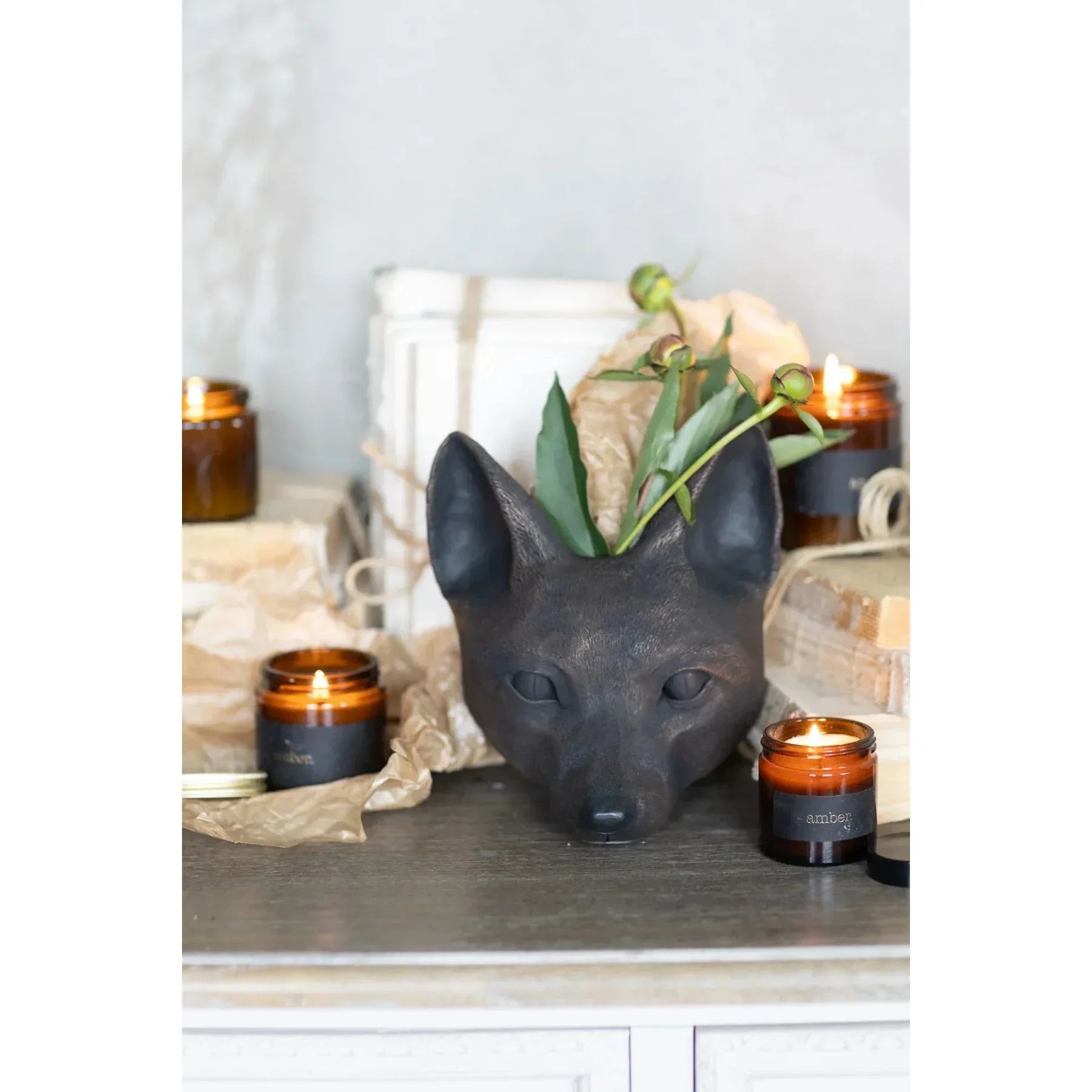 fox hanging planter Handmade Fox Wall Art – Nordic Sculpture & Planter by DABA Deco